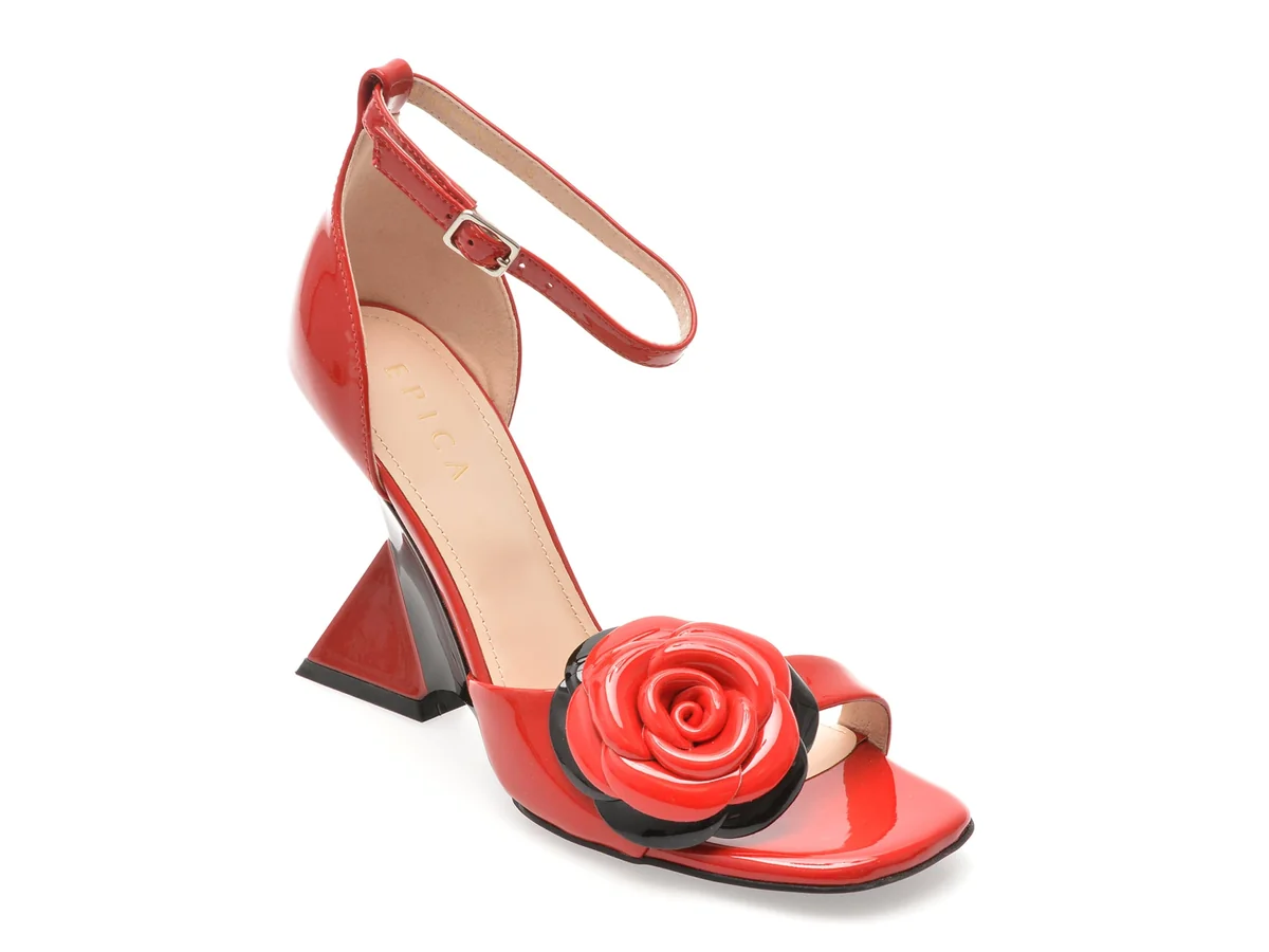 Sandale Elegante Epica Roșii 3L684M Din Piele Naturală