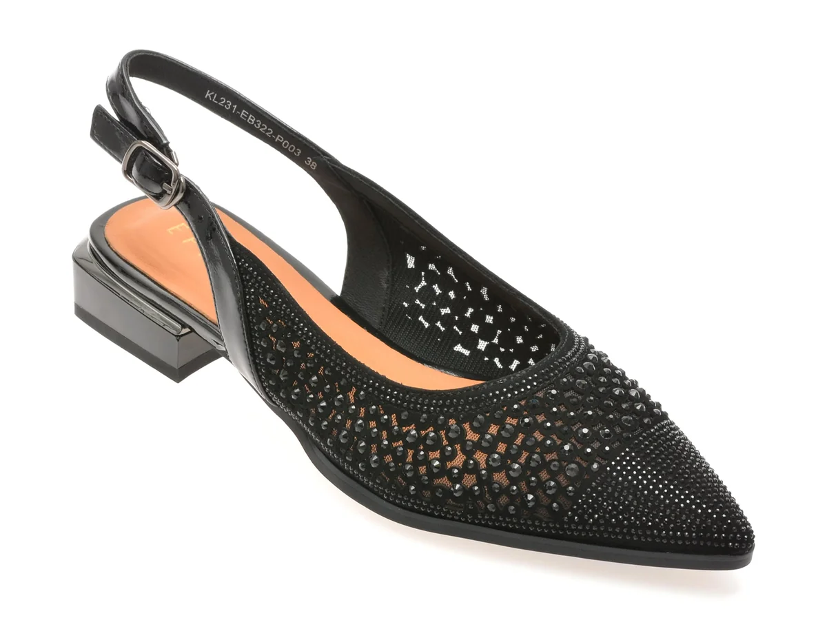 Pantofi Epica Negri Eb322 Din Piele Intoarsa