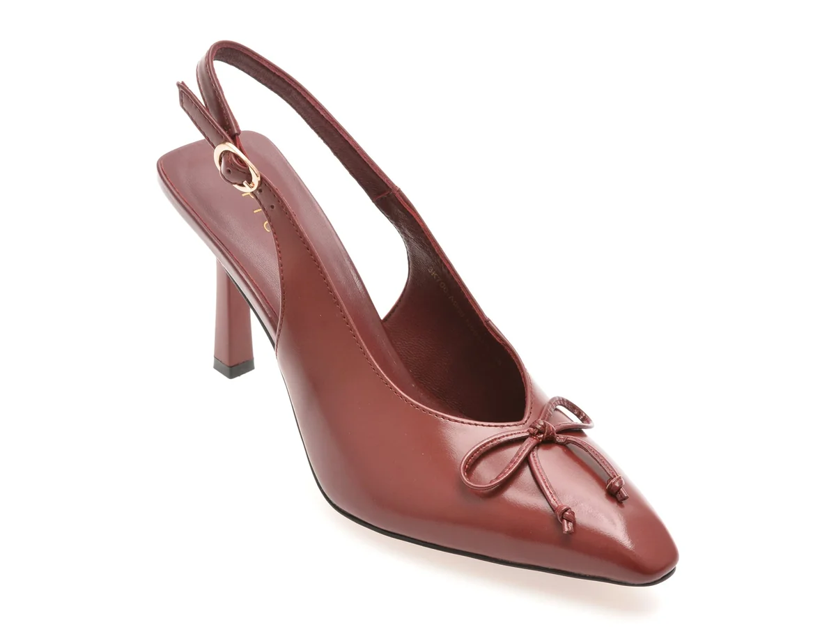 Pantofi Eleganți Epica Vișinii, 3K706, Din Piele Naturală