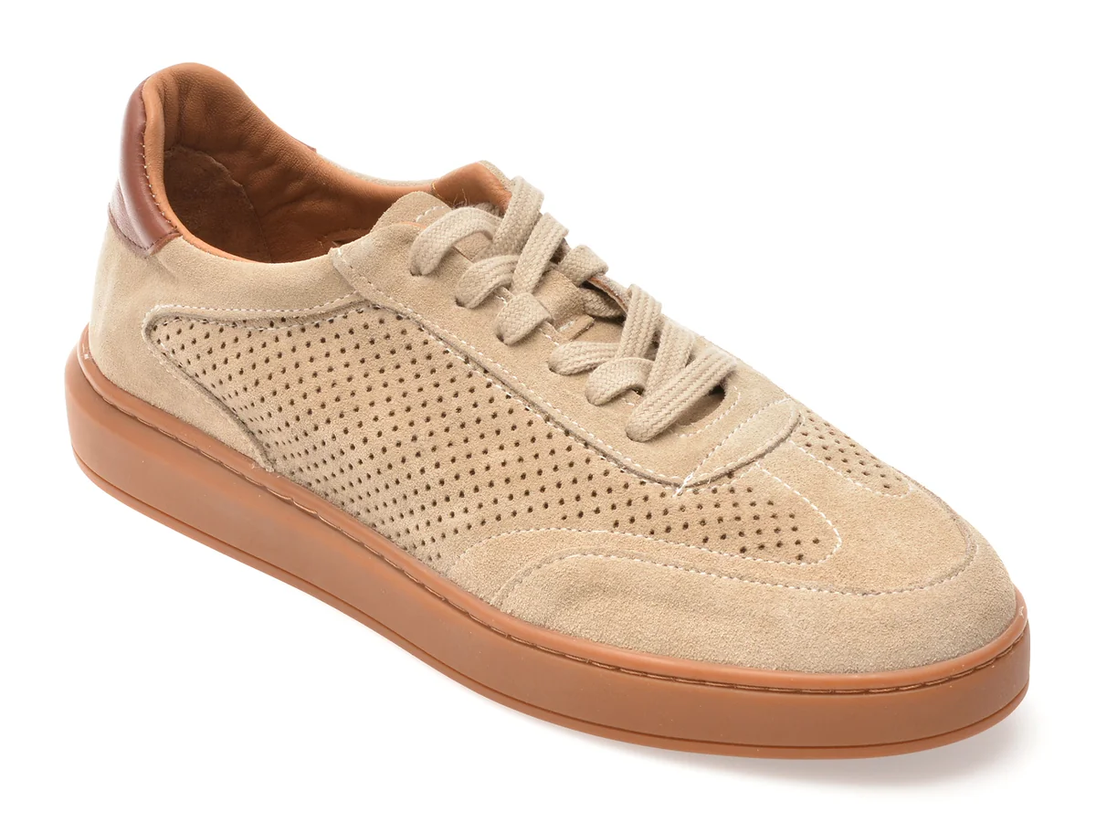 Pantofi Sport Gryxx Bej, M25Y48, Din Piele Întoarsă