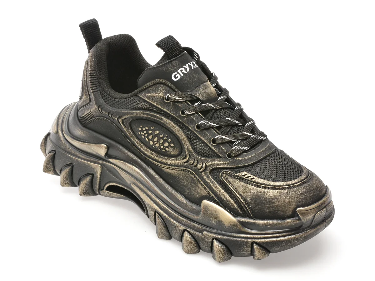 Pantofi Sport Gryxx Negri, 3833, Din Piele Naturala