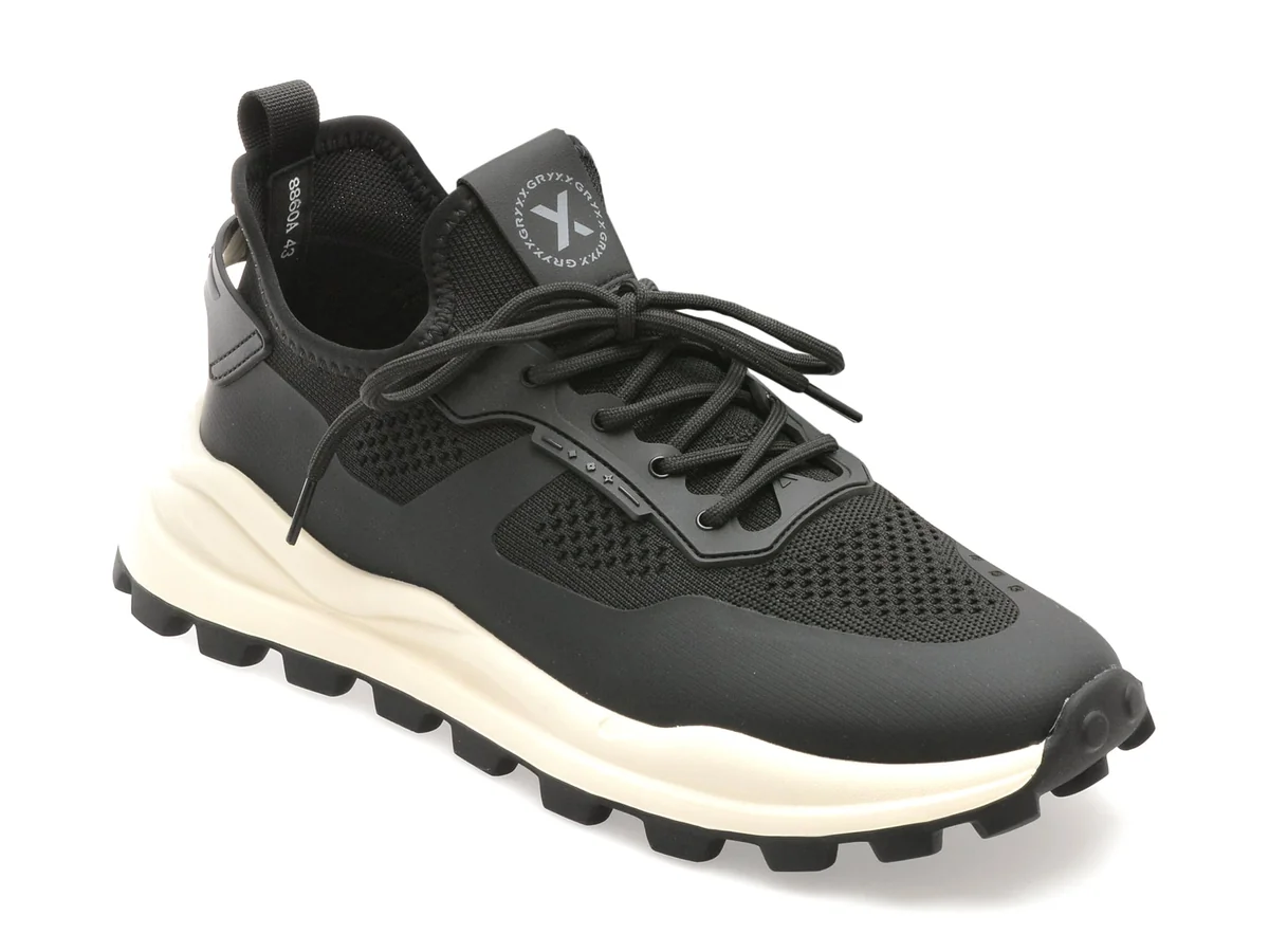 Pantofi Sport Gryxx Negri, 8860, Din Material Textil