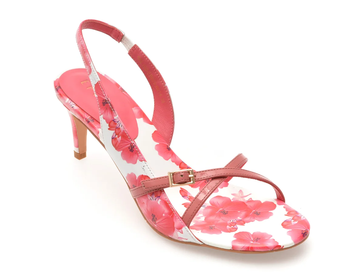 Sandale Elegante Epica Fucsia, Eb629, Din Piele Naturala