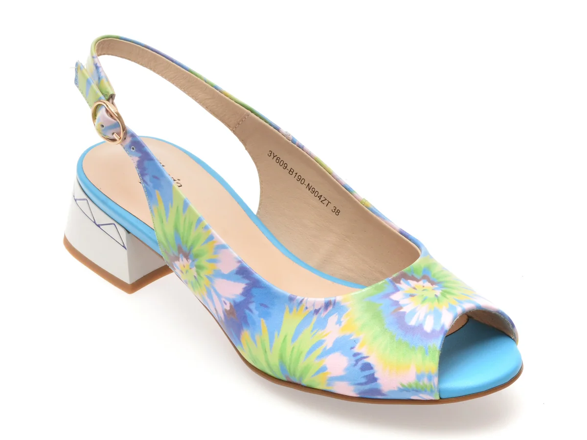 Sandale Flavia Passini Albastre, 3Y609, Din Piele Naturala