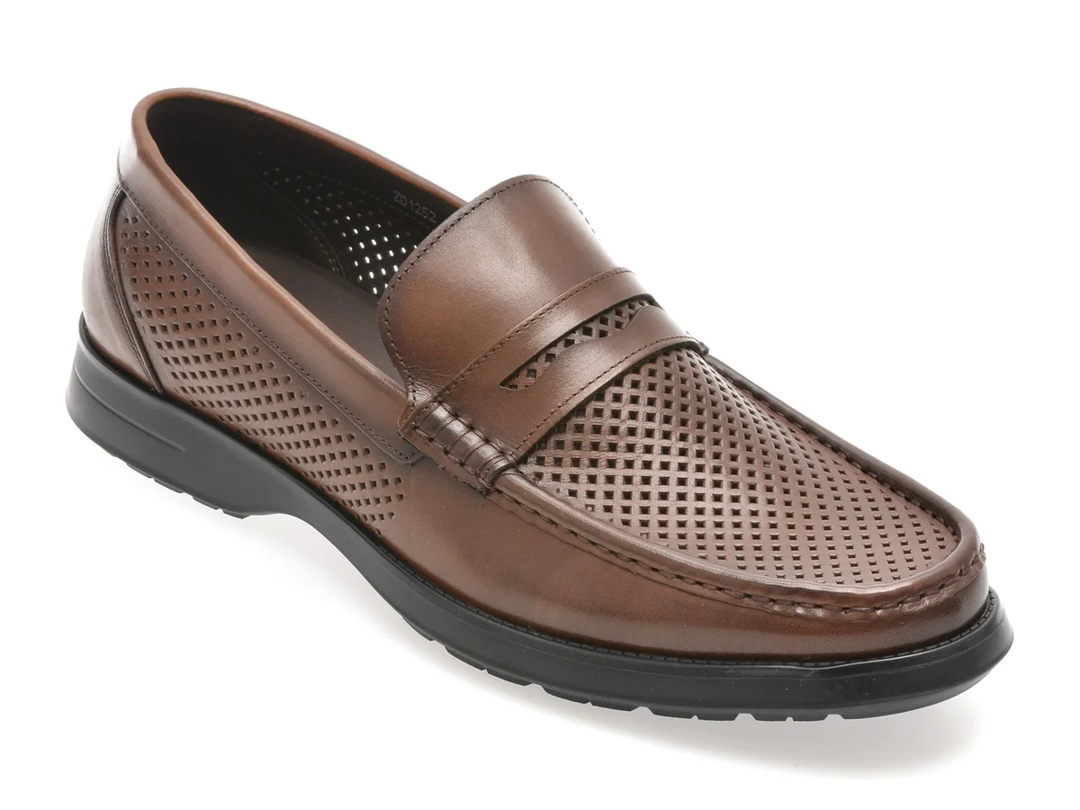 Mocasini Otter Maro, 1252, Din Piele Naturala