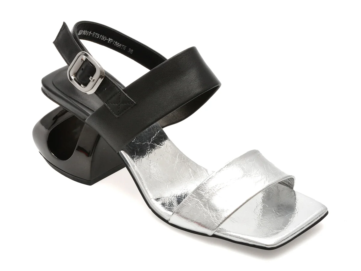 Sandale Epica Argintii, LD1091, Din Piele Naturala