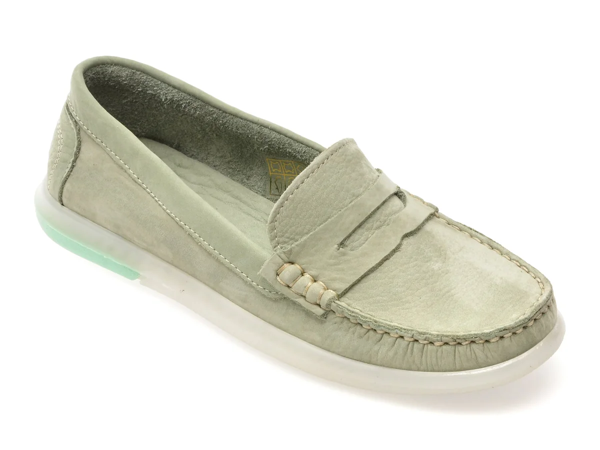 Mocasini Gryxx Verzi, 7016, Din Năbuc