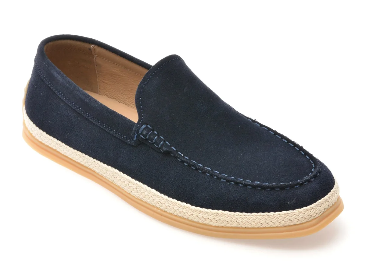 Mocasini Otter Bleumarin 2160 Din Piele Întoarsă