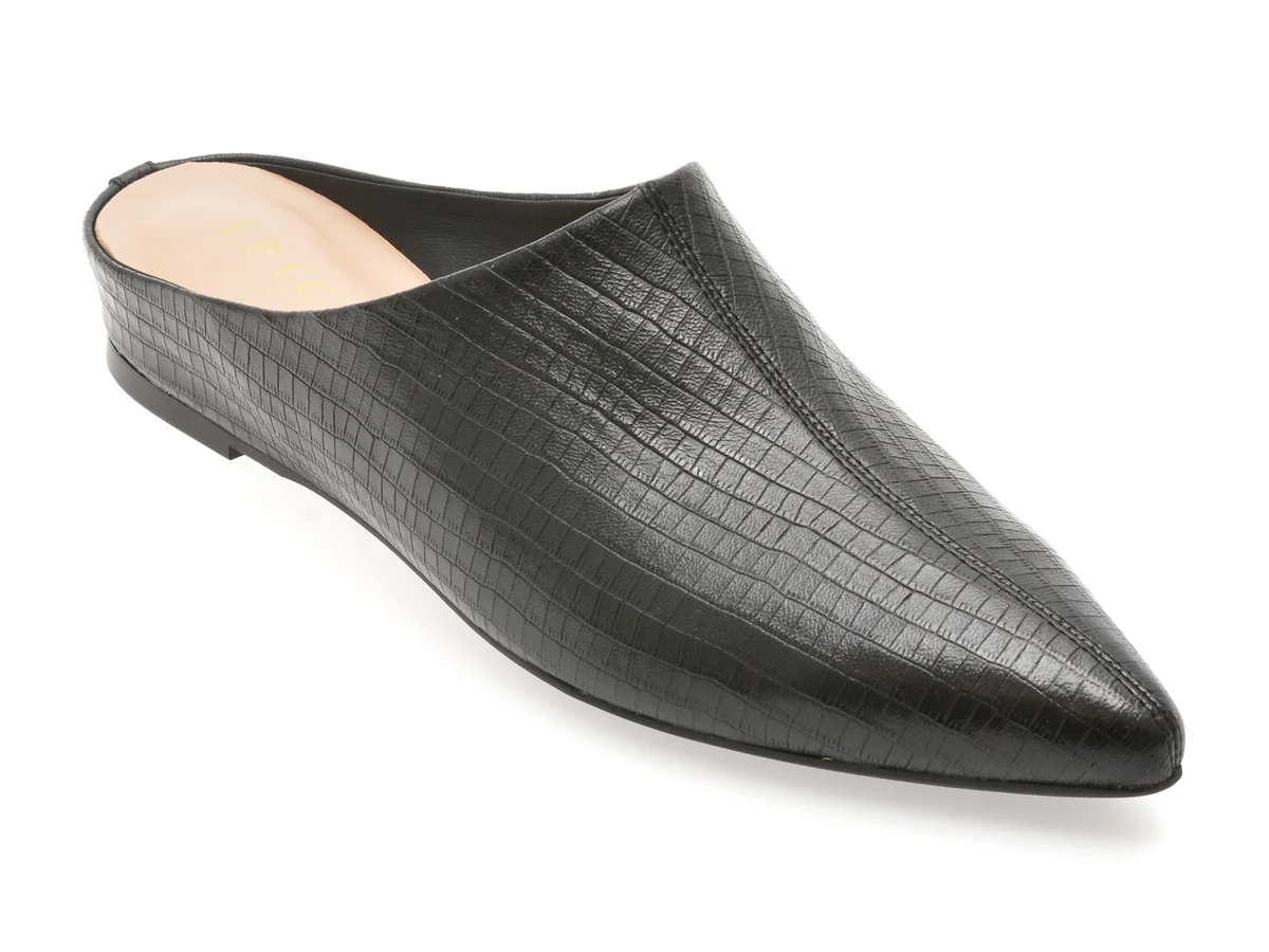 Papuci Epica Negri, DY2297, Din Piele Naturala