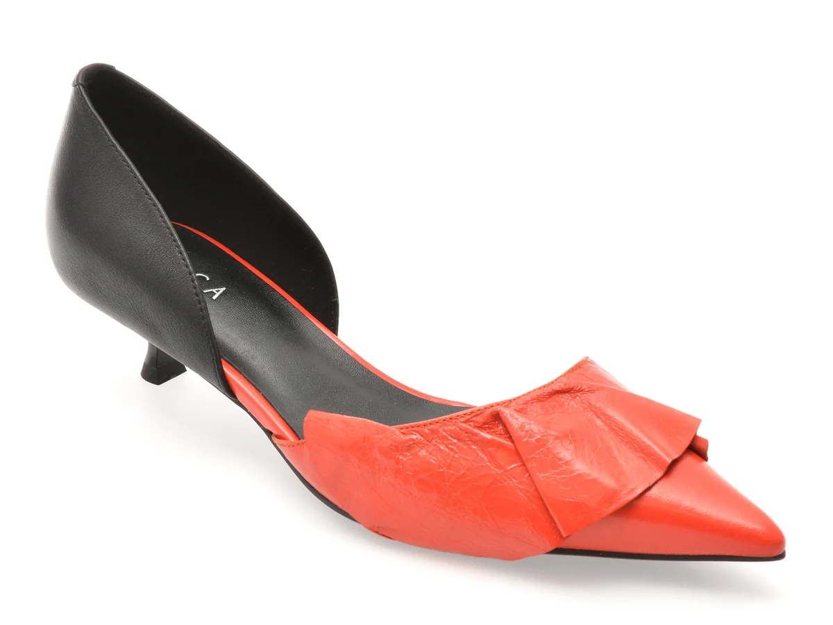 Pantofi Eleganti Epica Roșii, 4F5011, Din Piele Naturală