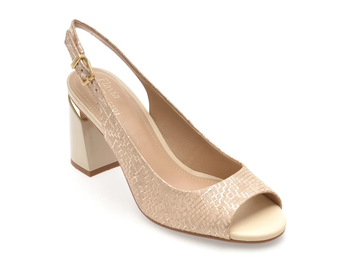 Sandale Flavia Passini Aurii, 1332653, Din Piele Naturala