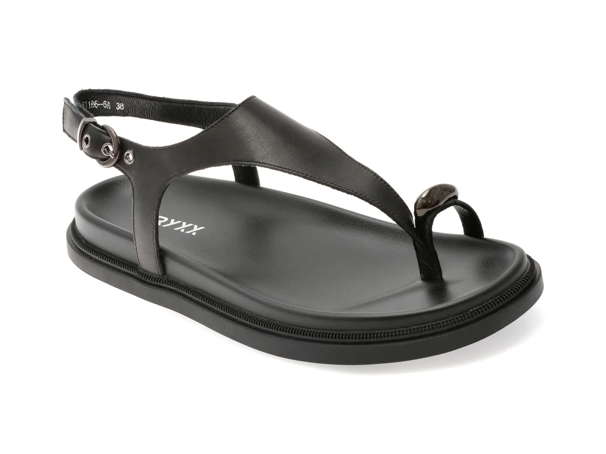 Sandale Gryxx Negre, 1186, Din Piele Naturala