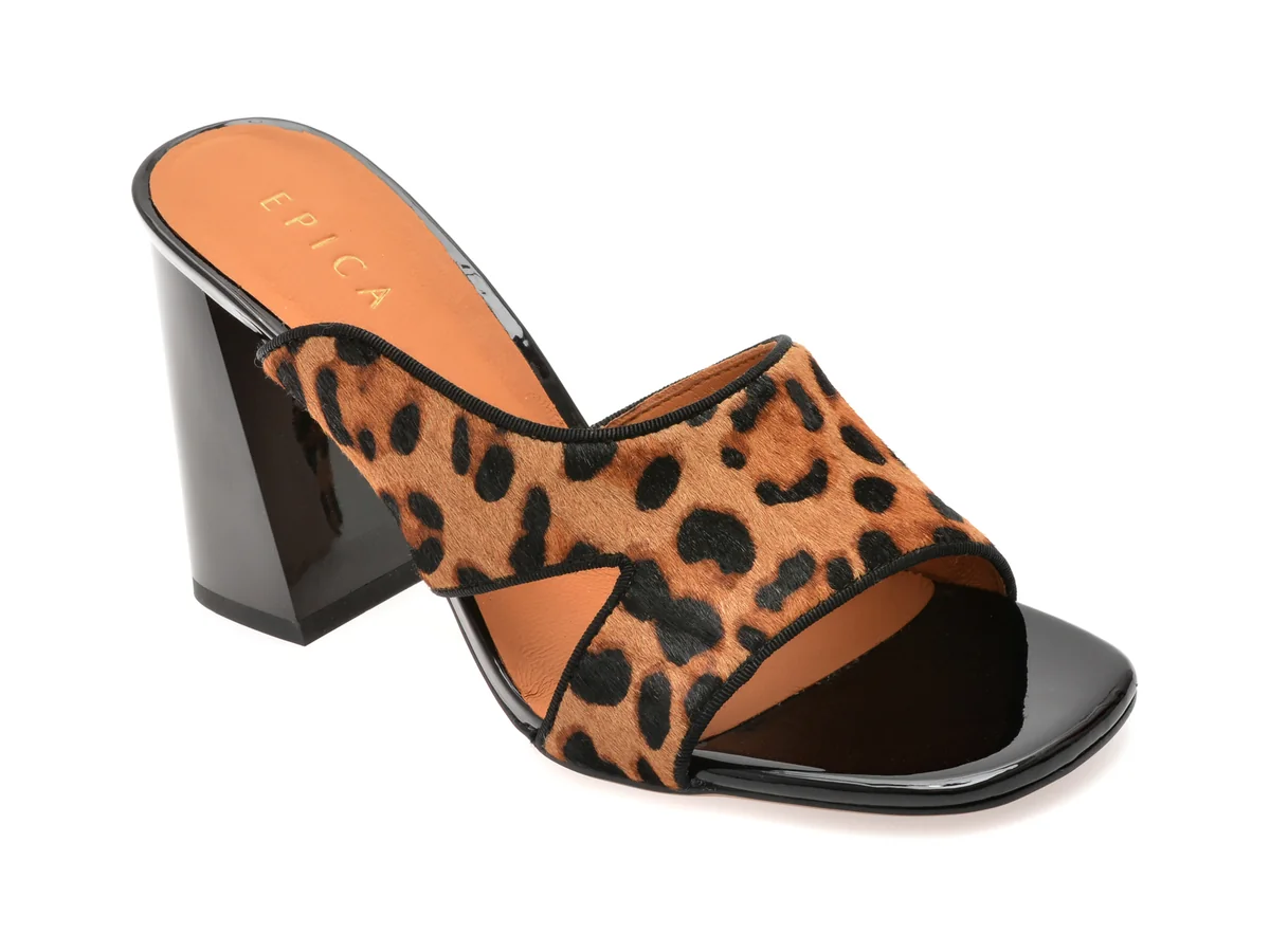 Papuci Epica Maro, 71893, Din Piele Naturala