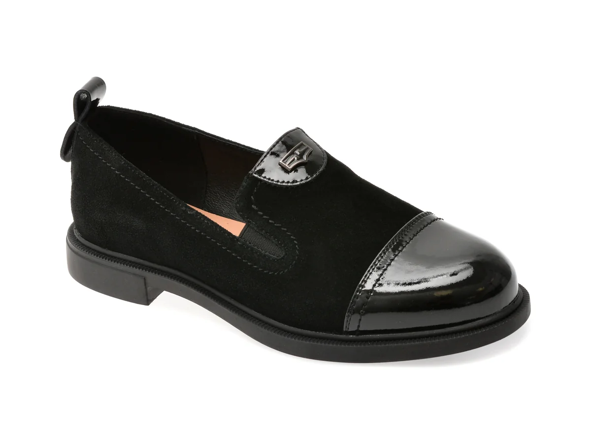 Pantofi Flavia Passini Negri, 1132, Din Piele Întoarsă