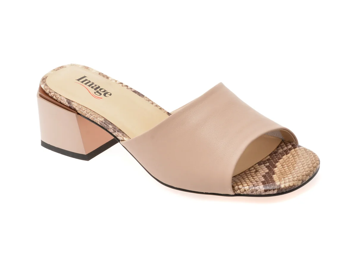 Papuci Image Nude, 2473, Din Piele Naturala