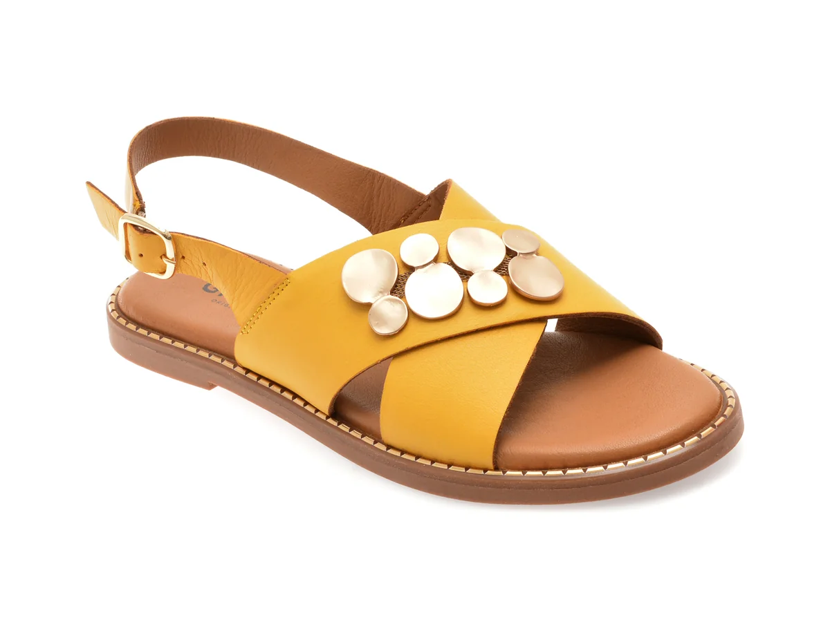 Sandale Gryxx Galbene, 610003, Din Piele Naturala