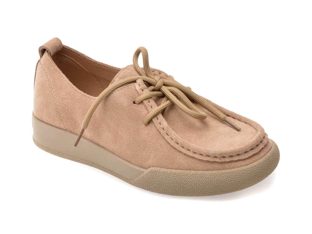 Mocasini Gryxx Nude, 1182, Din Piele Întoarsă