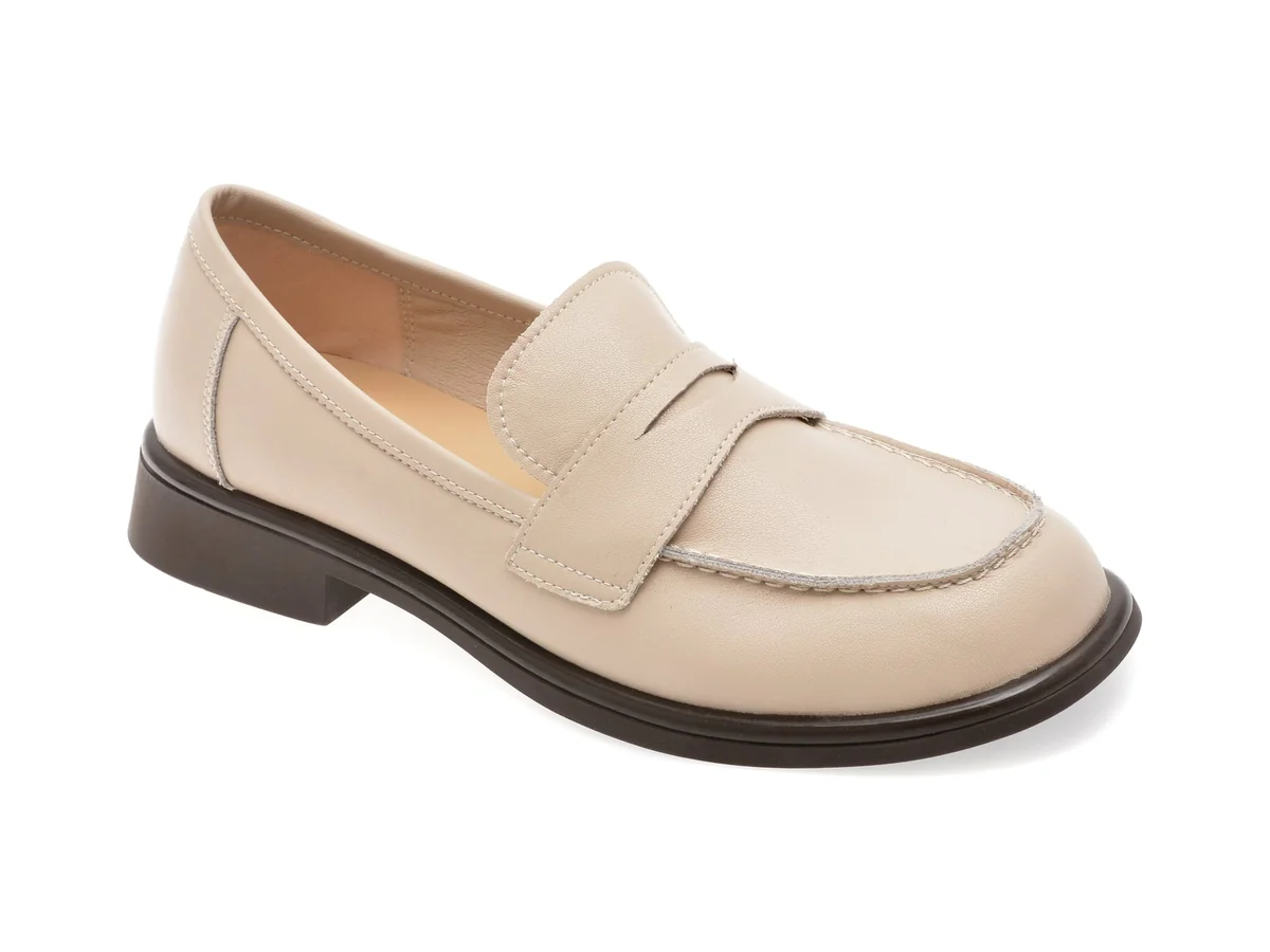 Mocasini Flavia Passini Albi, 38307, Din Piele Naturala