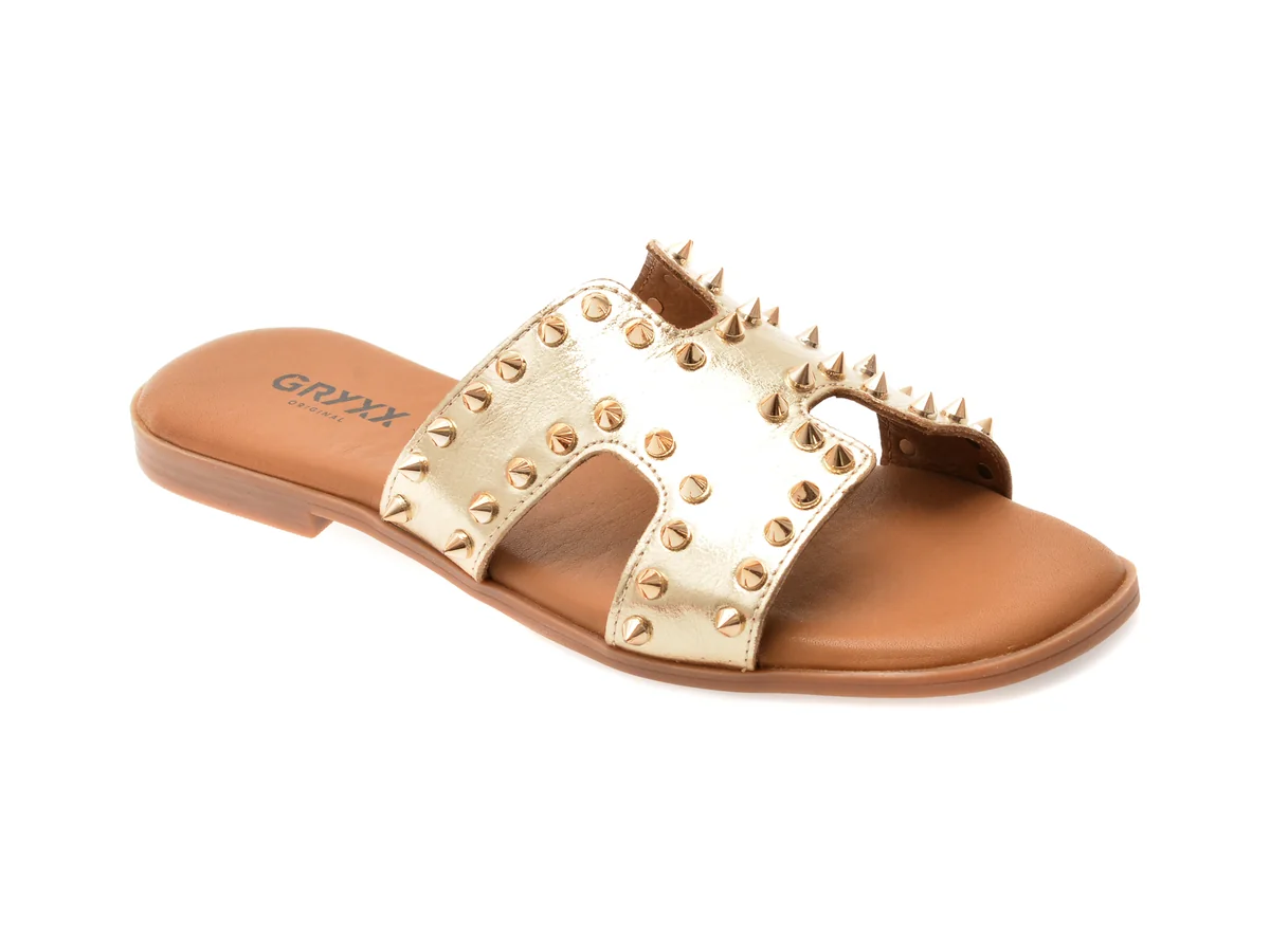 Papuci Gryxx Aurii, 231360, Din Piele Naturala