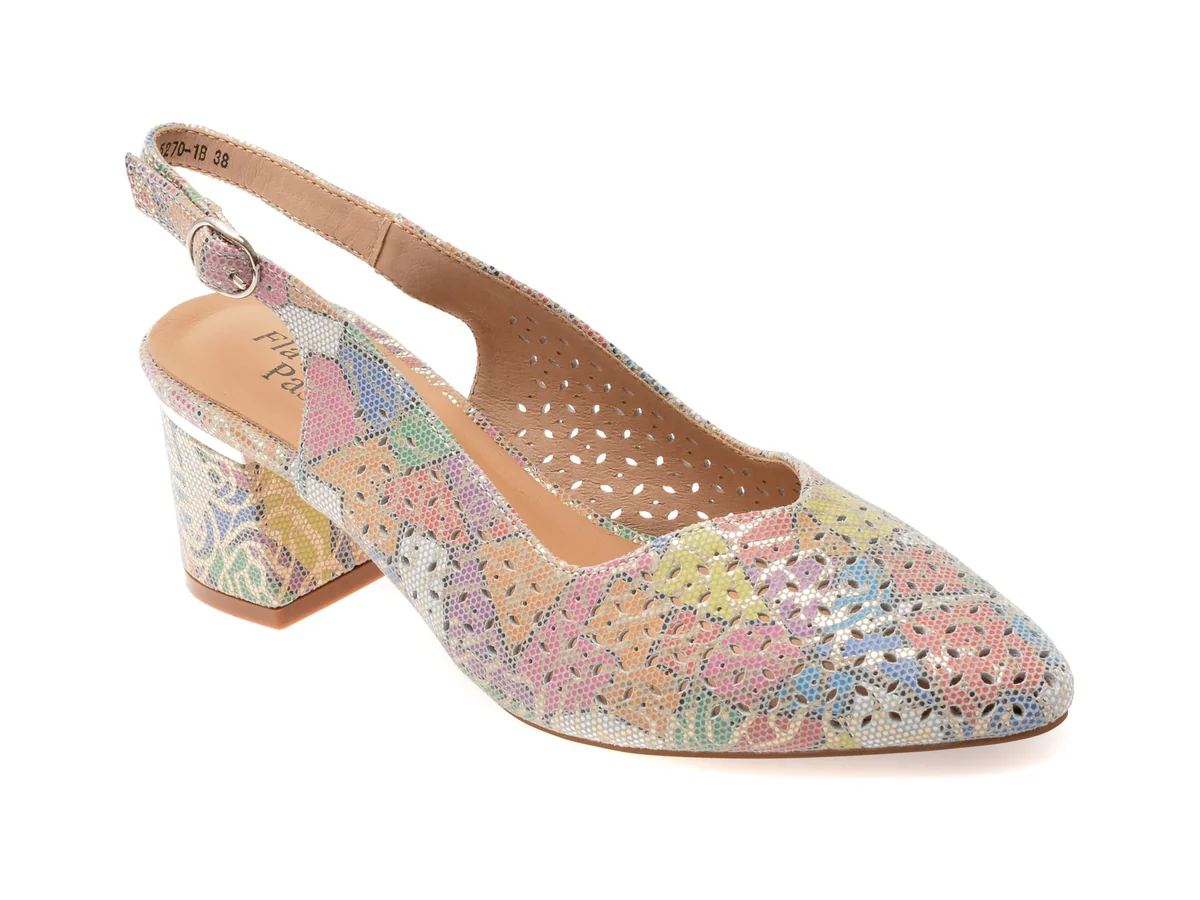 Pantofi Flavia Passini Multicolor, 5270, Din Piele Naturala