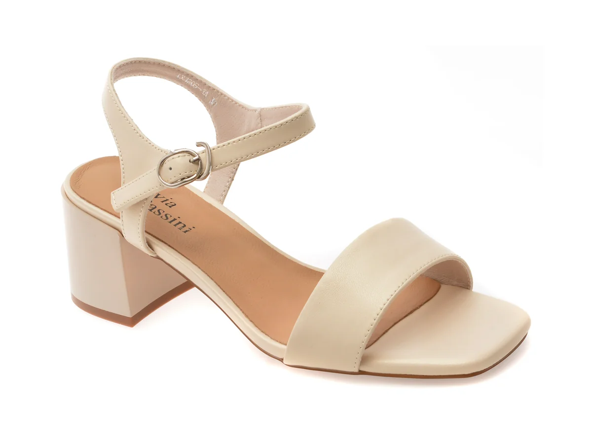 Sandale Flavia Passini Bej, 1205, Din Piele Naturala