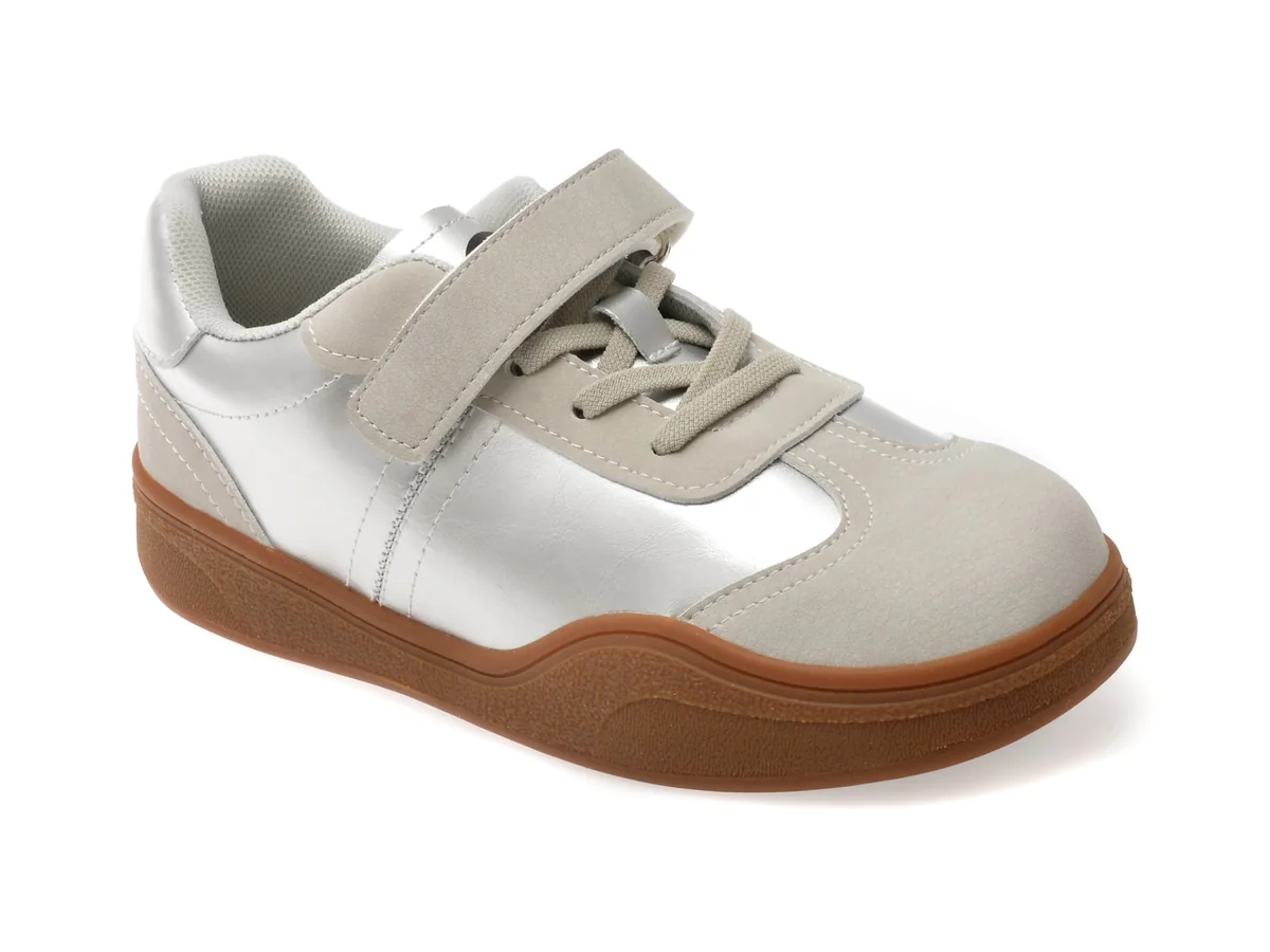 Pantofi Sport Selection Kids Argintii, 2507, Din Piele Ecologică