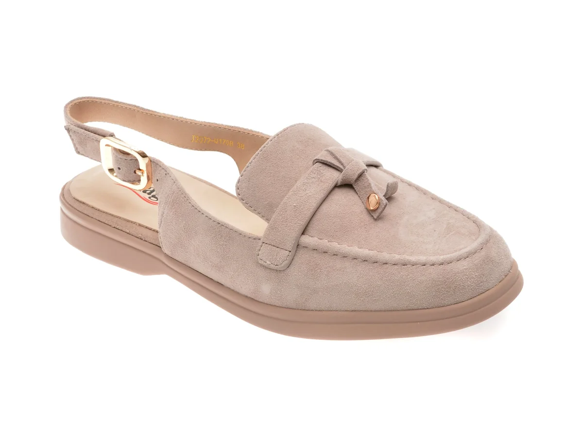Pantofi Image Gri, 2972, Din Piele Întoarsă