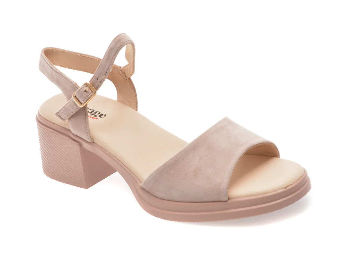 Sandale Image Roz 2978 Din Piele Intoarsa