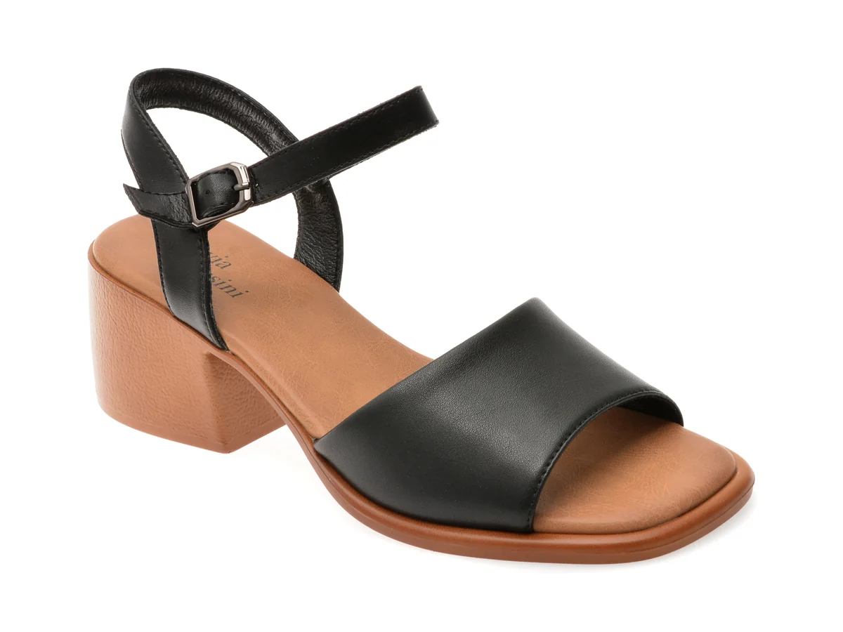 Sandale Flavia Passini Negre, 1389G16, Din Piele Naturala