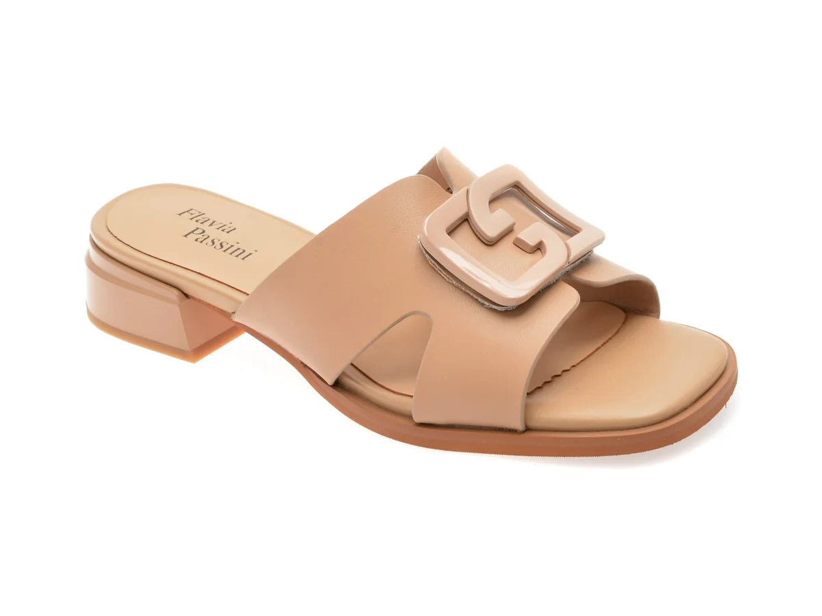 Papuci Flavia Passini Nude, 1386H12, Din Piele Naturala