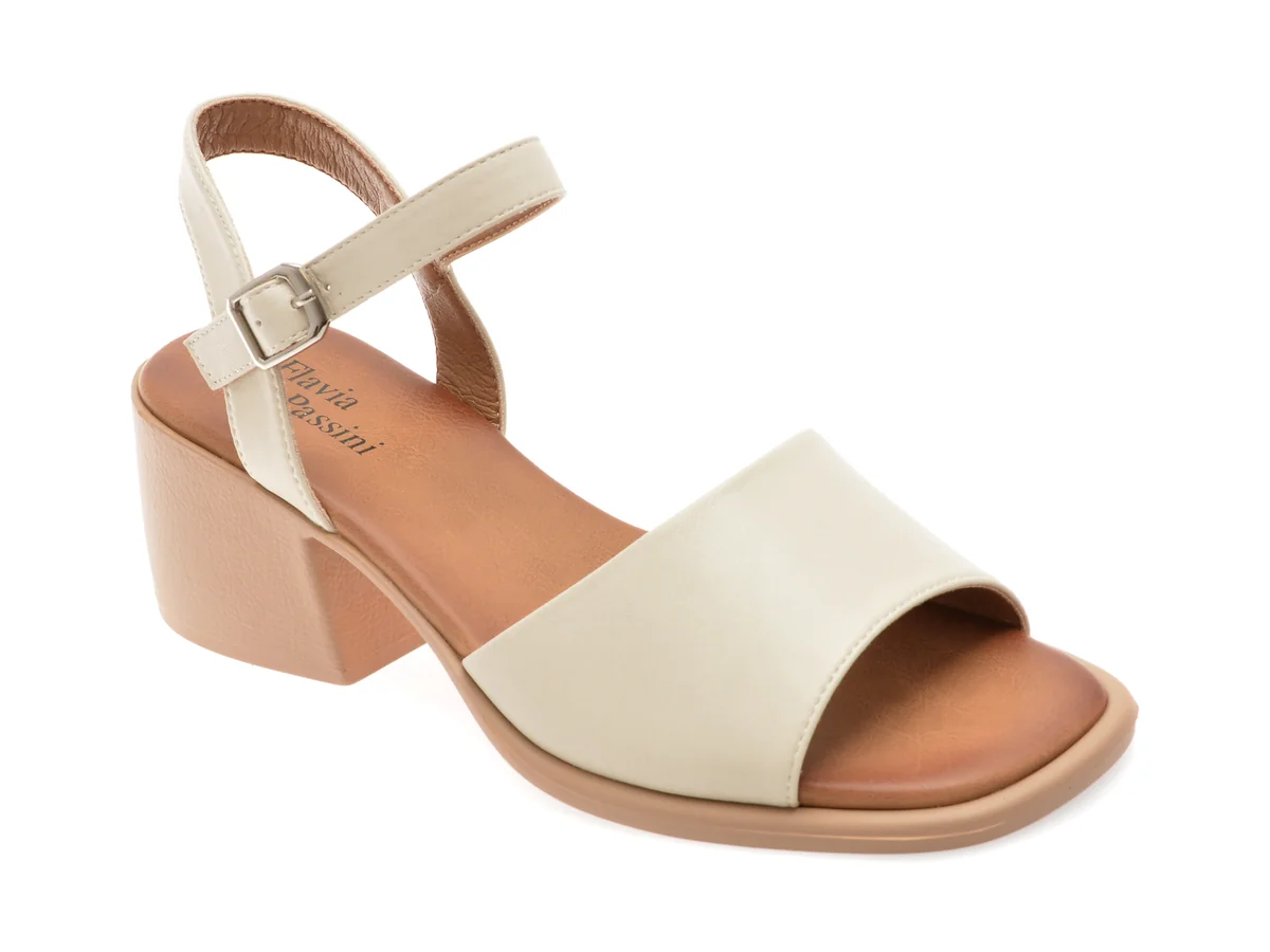 Sandale Flavia Passini Bej, 1389G16, Din Piele Naturala
