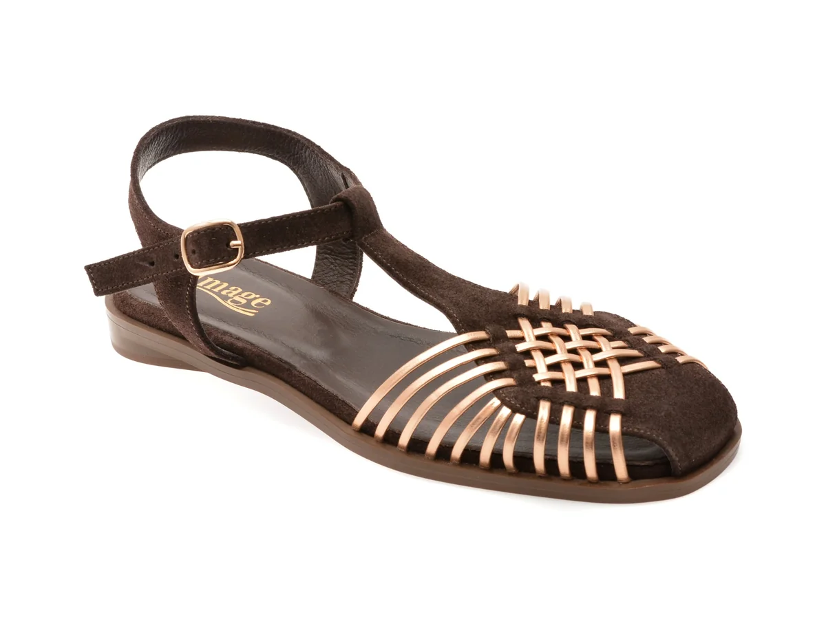 Sandale Image Maro 902035 Din Piele Intoarsa