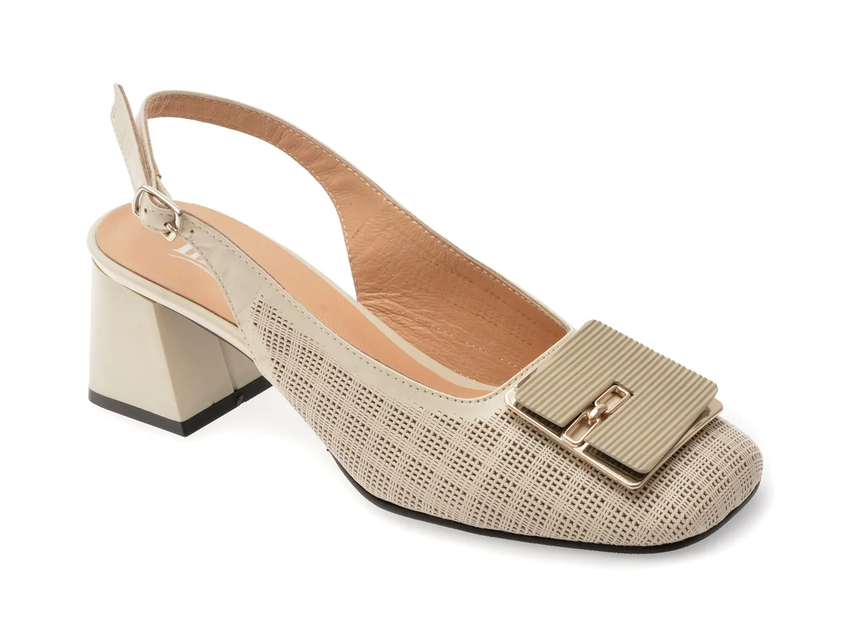 Pantofi Image Bej, 28802, Din Piele Naturala