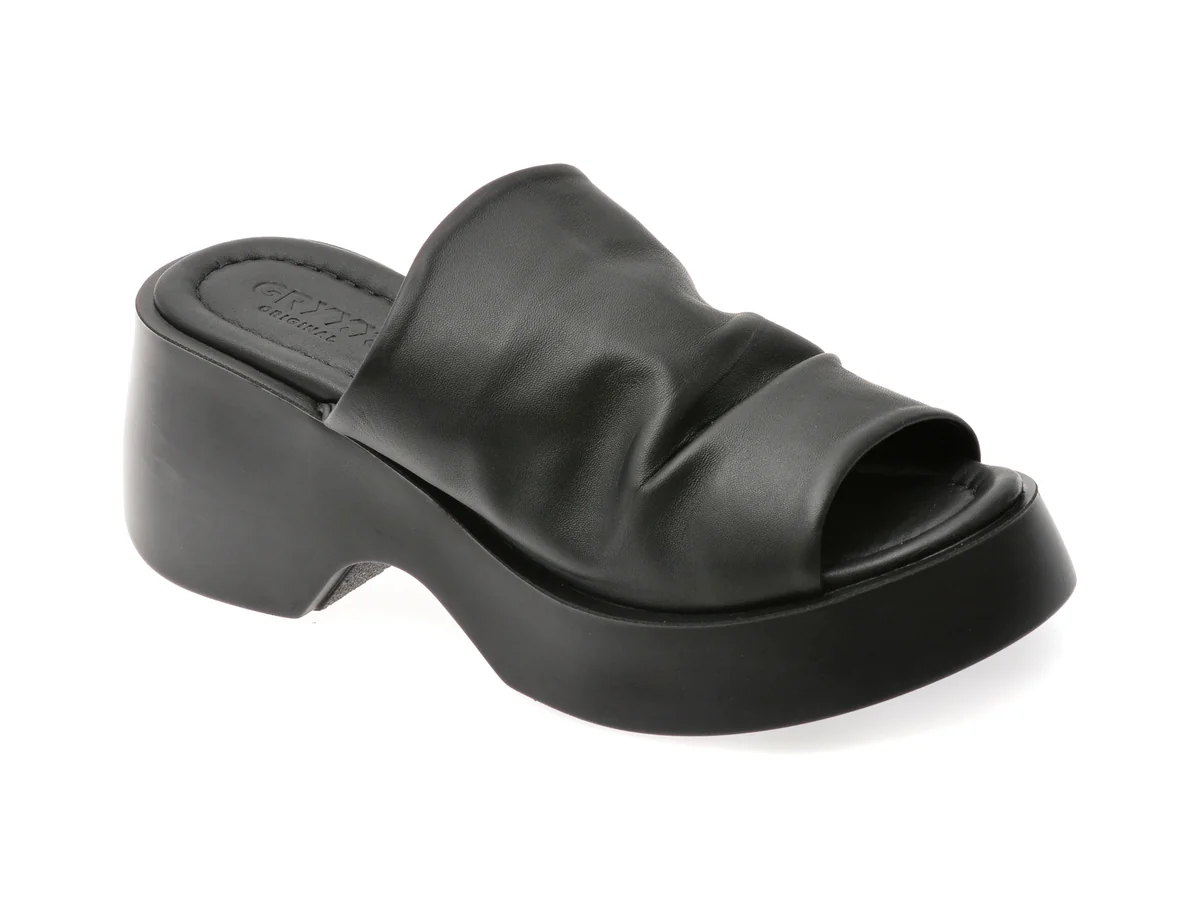 Papuci Gryxx Negri 1914041 Din Piele Naturala