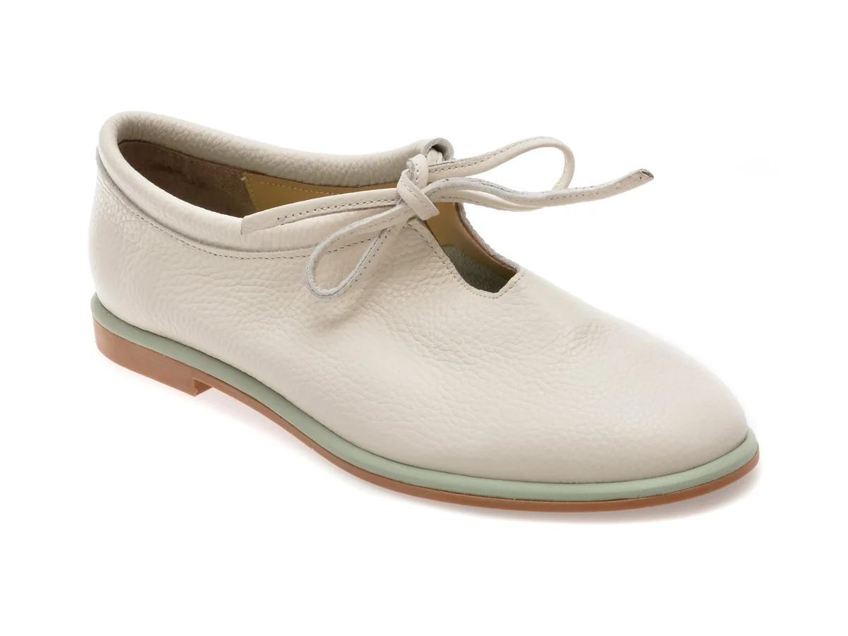 Pantofi Epica Albi, 165115, Din Piele Naturală