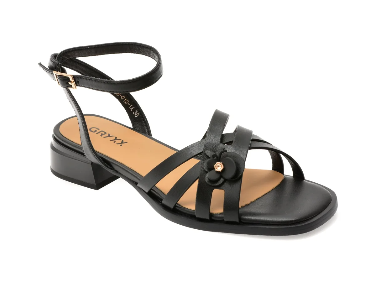Sandale Gryxx Negre 1268G12 Din Piele Naturala