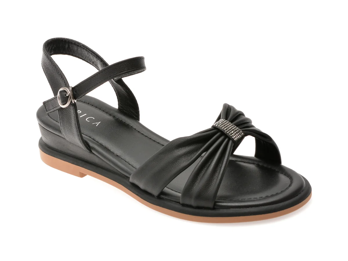 Sandale Epica Negre 1367H11 Din Piele Naturala