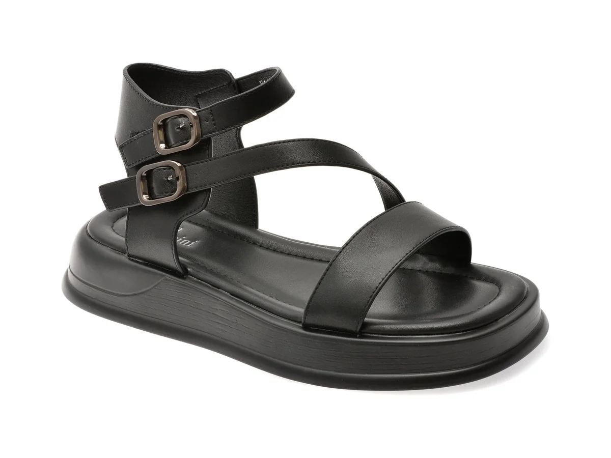 Sandale Flavia Passini Negre, 1143H28, Din Piele Naturală