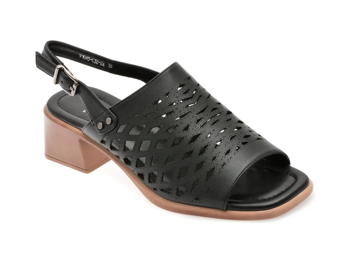 Sandale Flavia Passini Negre, 1045C32, Din Piele Naturala