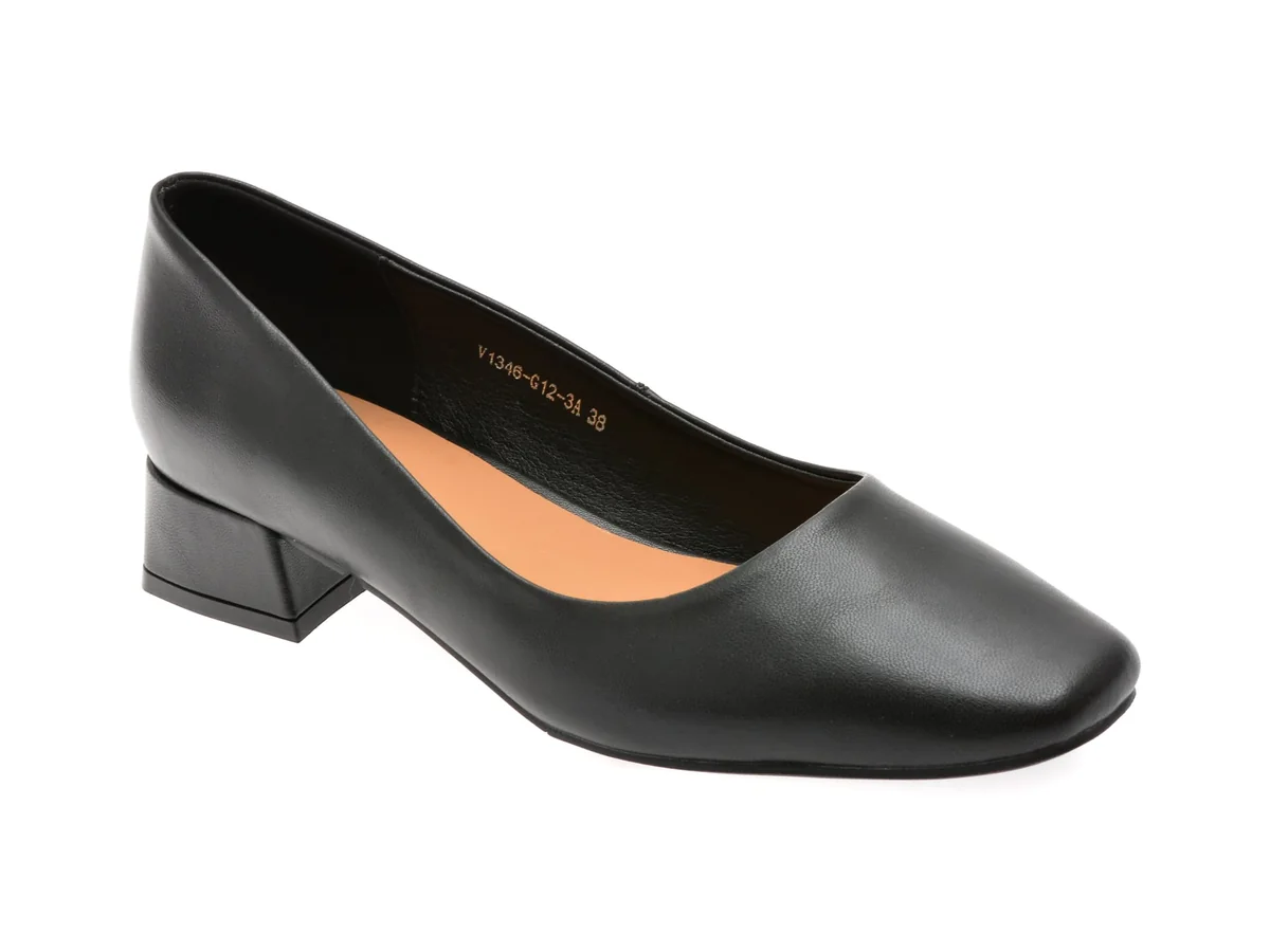 Pantofi Flavia Passini Negri, 1346G12, Din Piele Naturala