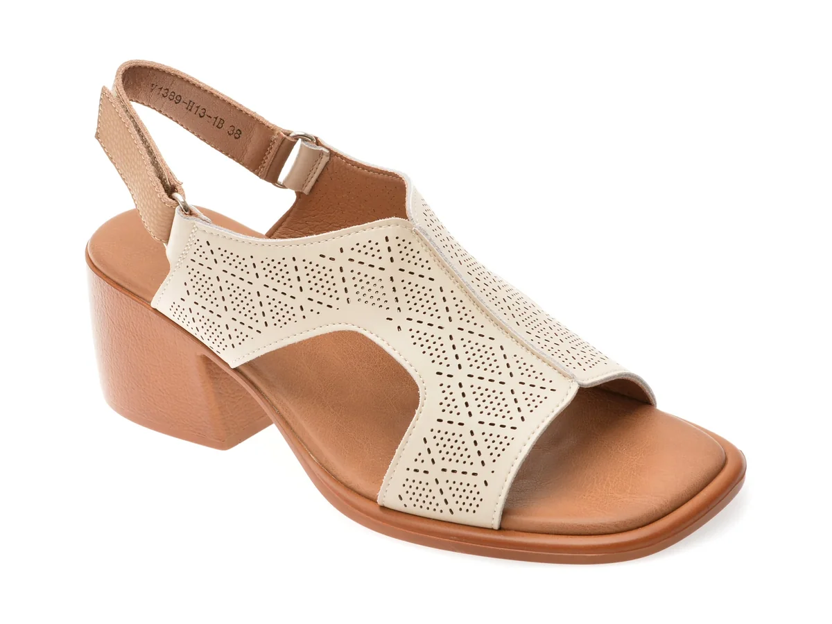 Sandale Flavia Passini Bej, 1389H13, Din Piele Naturala