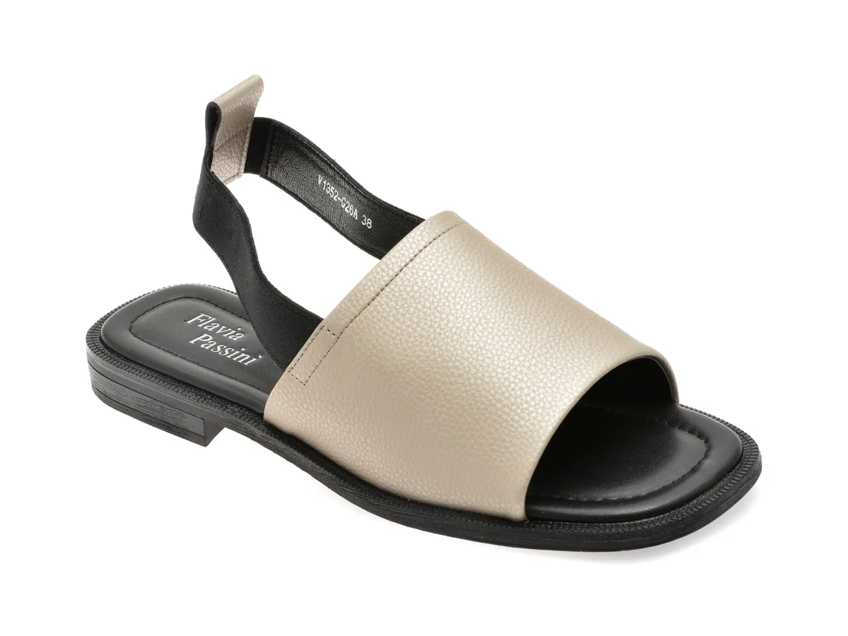 Sandale Flavia Passini Gri, 1352G26, Din Piele Naturală