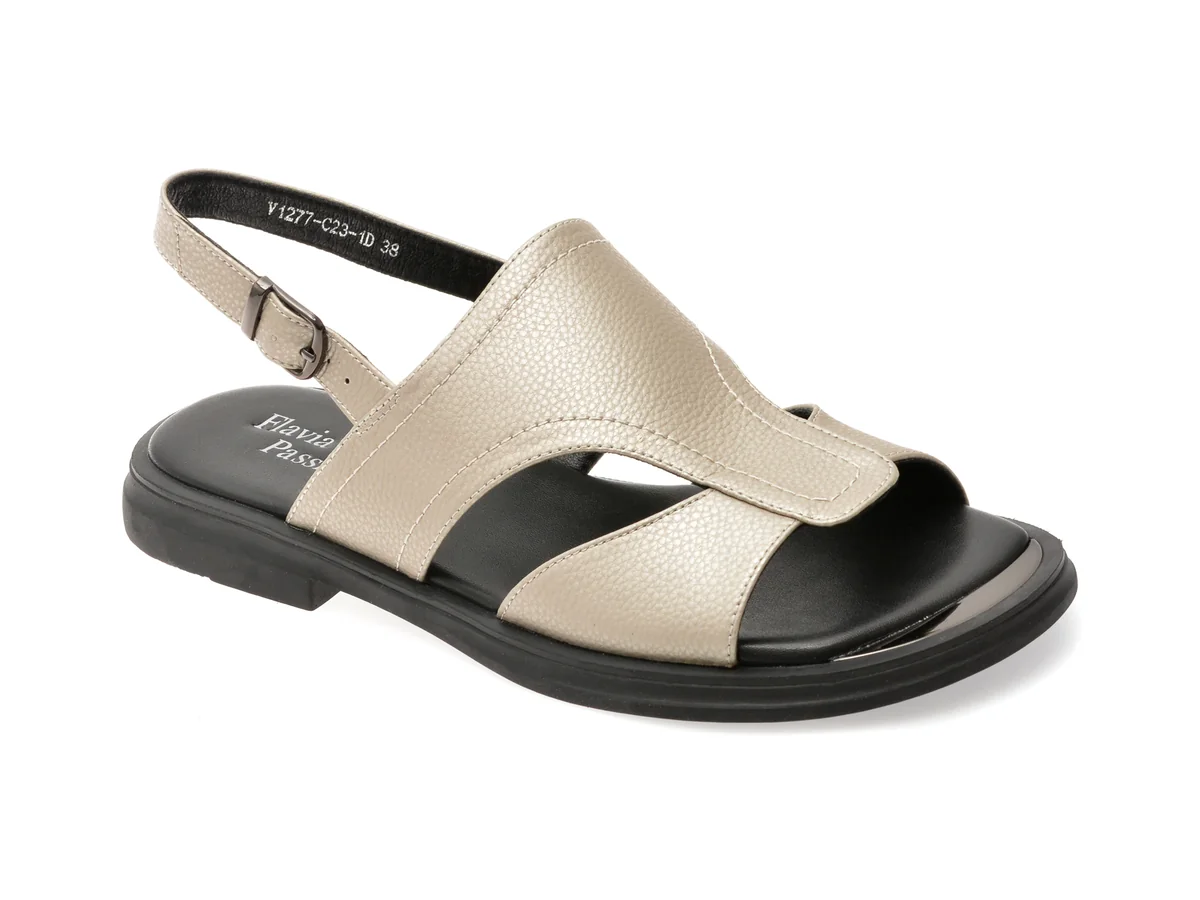 Sandale Flavia Passini Gri, 1277C23, Din Piele Naturala