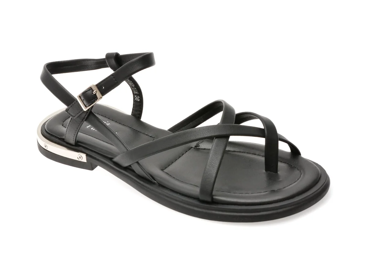 Sandale Flavia Passini Negre, V951G60, Din Piele Naturala