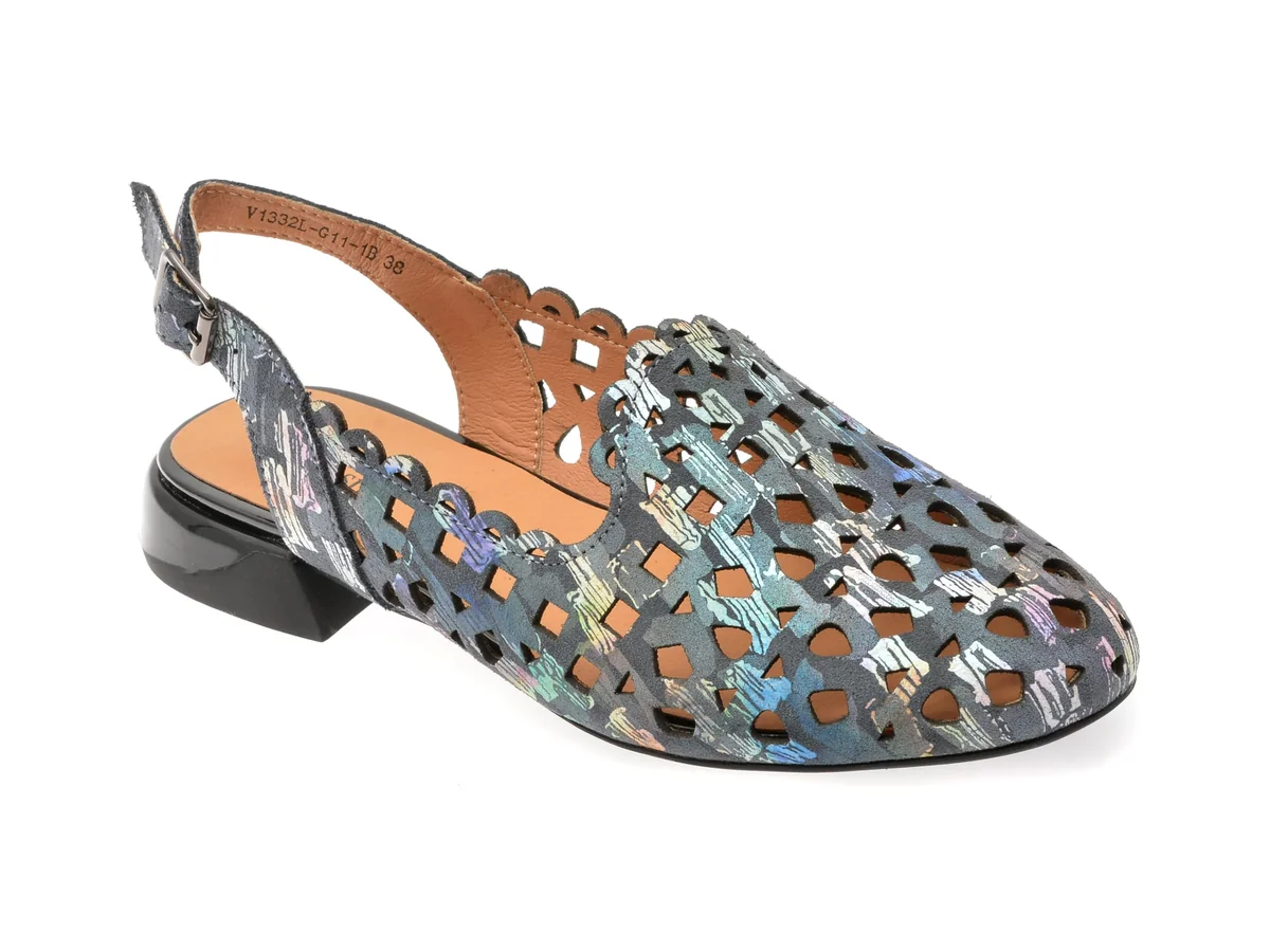 Pantofi Flavia Passini Albastri, 1332G11, Din Piele Întoarsă