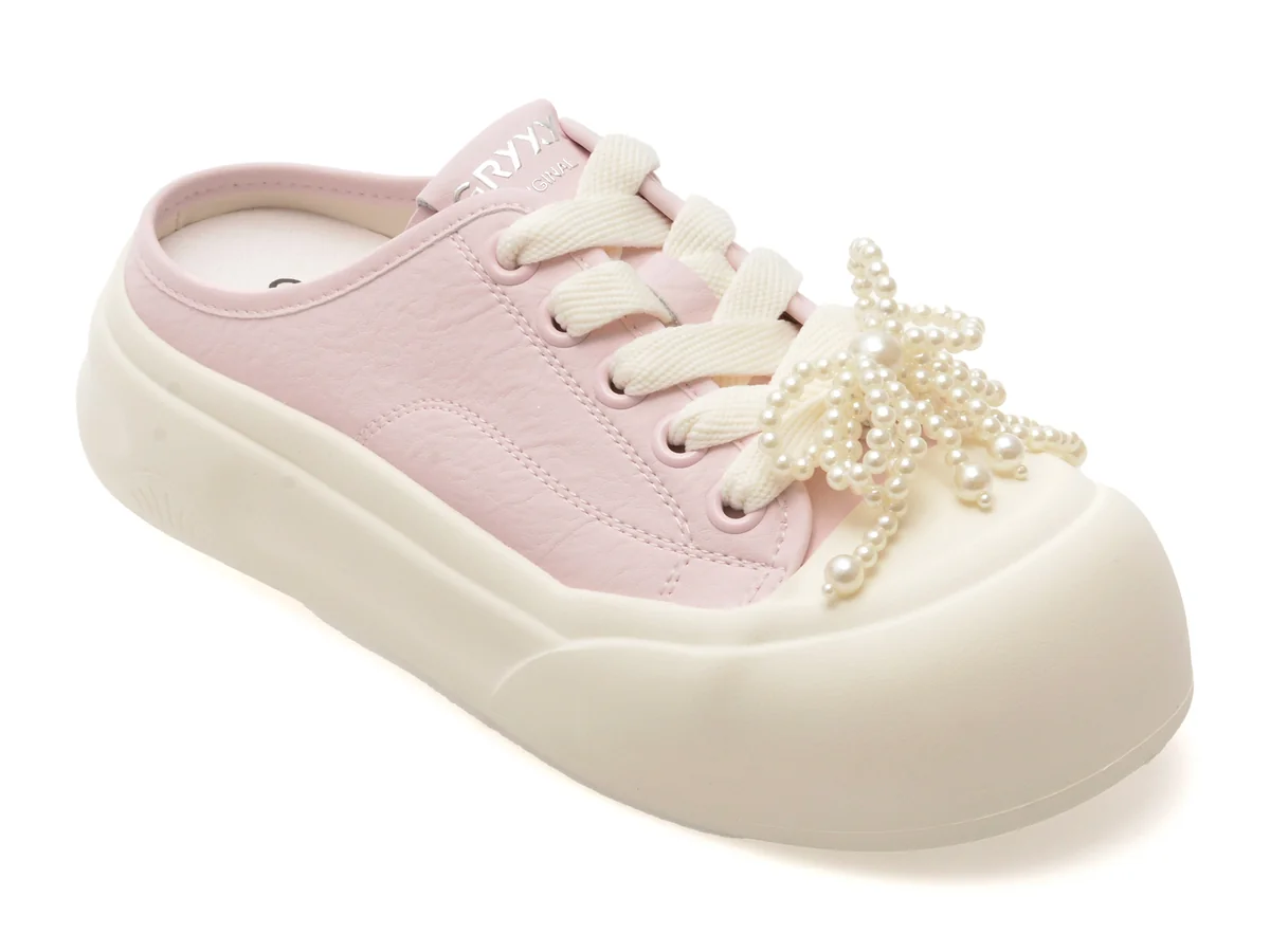 Papuci Gryxx Roz, C1159, Din Piele Naturala