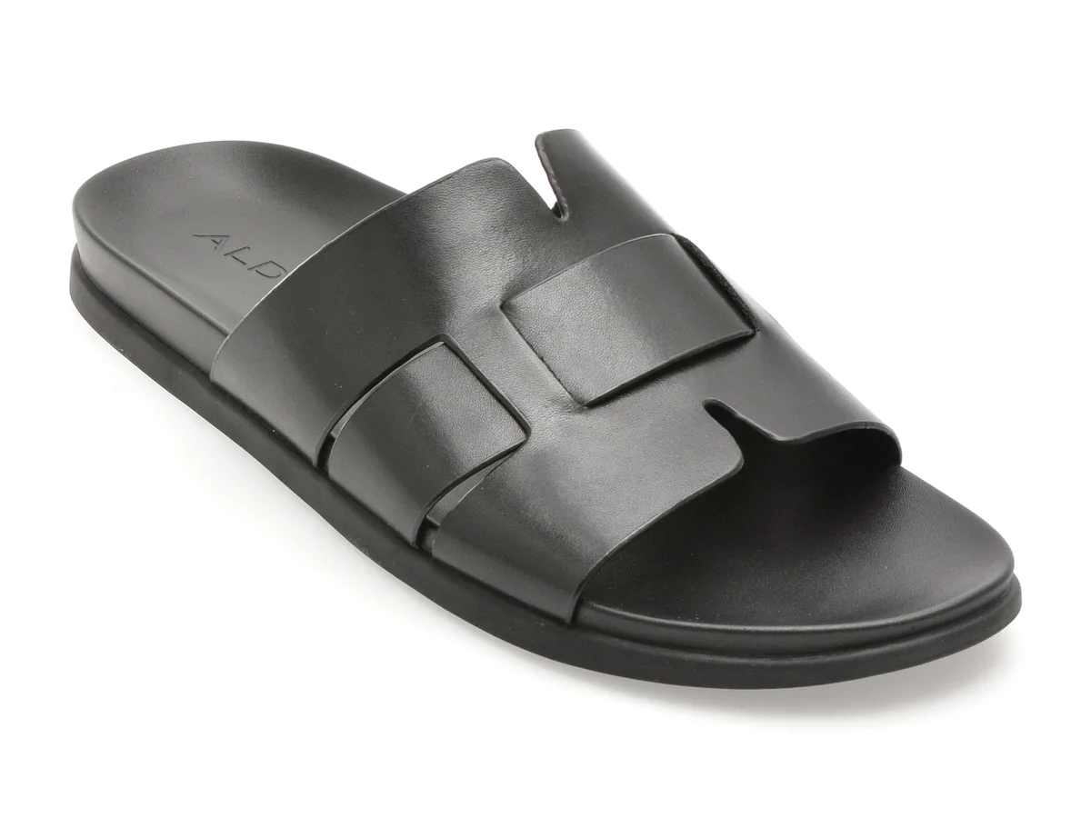 Papuci Aldo Negre, Pădien 001, Din Piele Naturală