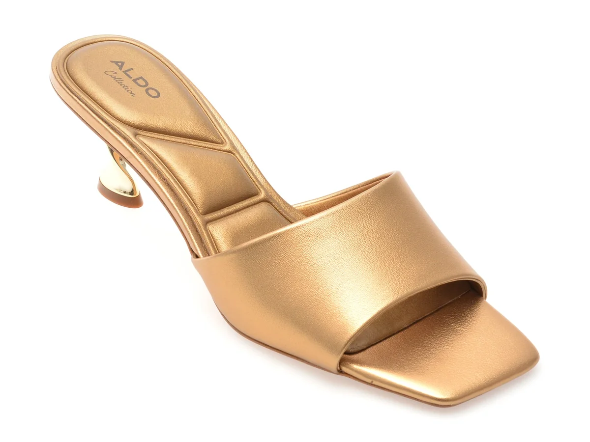 Papuci Aldo Aurii, GoldenShine 711, Din Piele Naturala