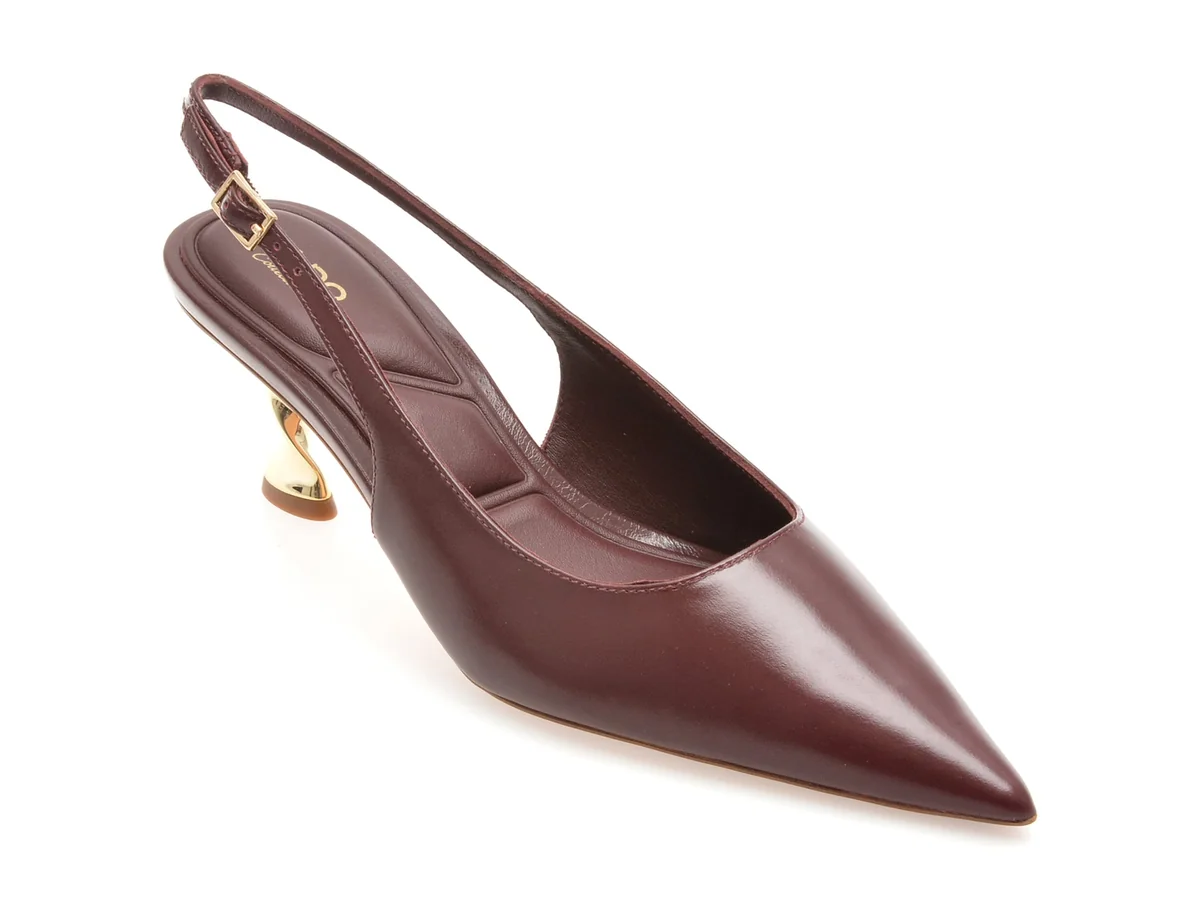 Pantofi Eleganți Aldo Visinii, Goldensheen 601, Din Piele Naturală