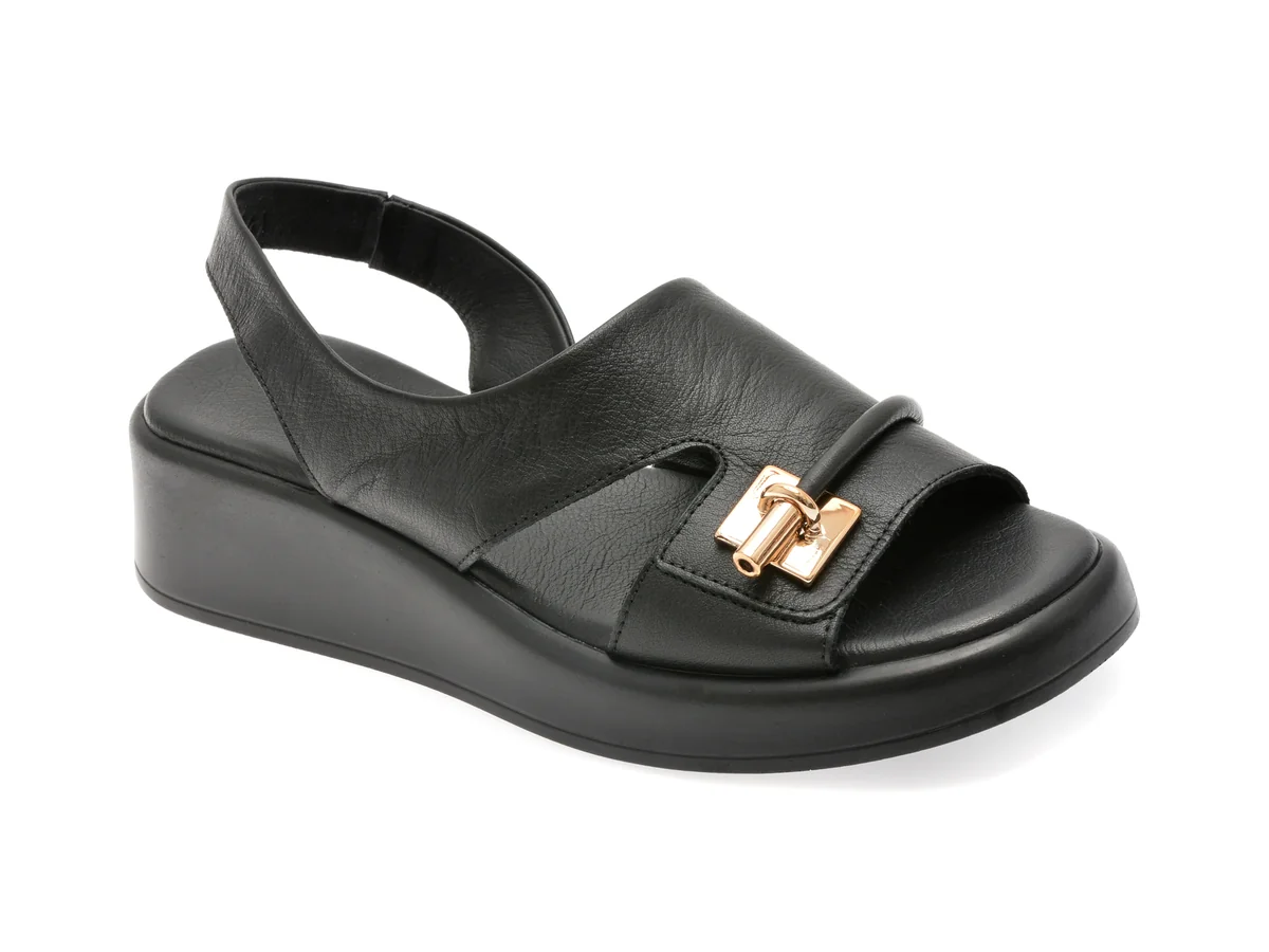Sandale Image Negre, 901960, Din Piele Naturala